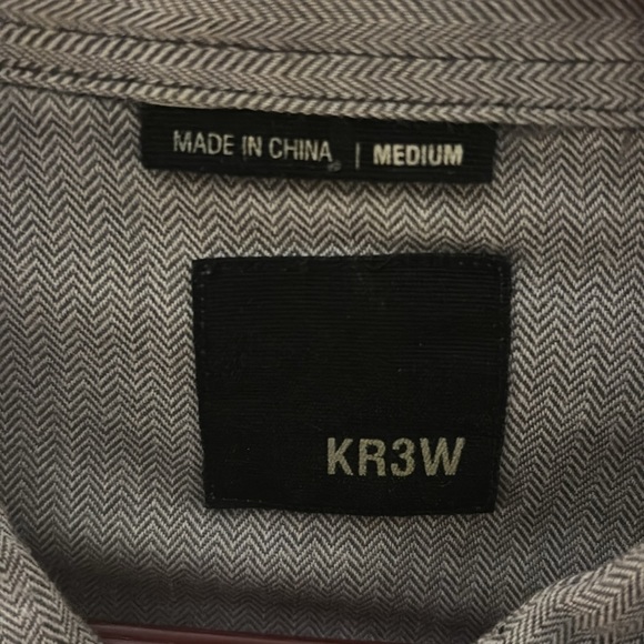 KR3W Brand button down shirt,size medium,  light grey - Picture 2 of 4